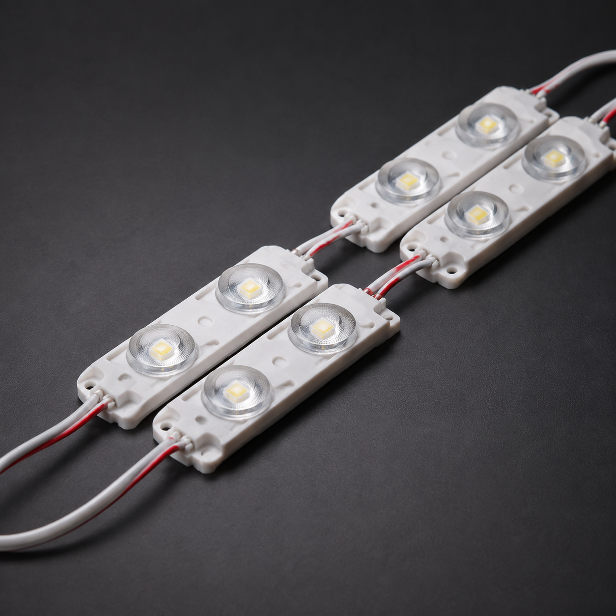 White LED backlight modules connected in a chain